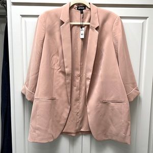 3/4 sleeve blush blazer